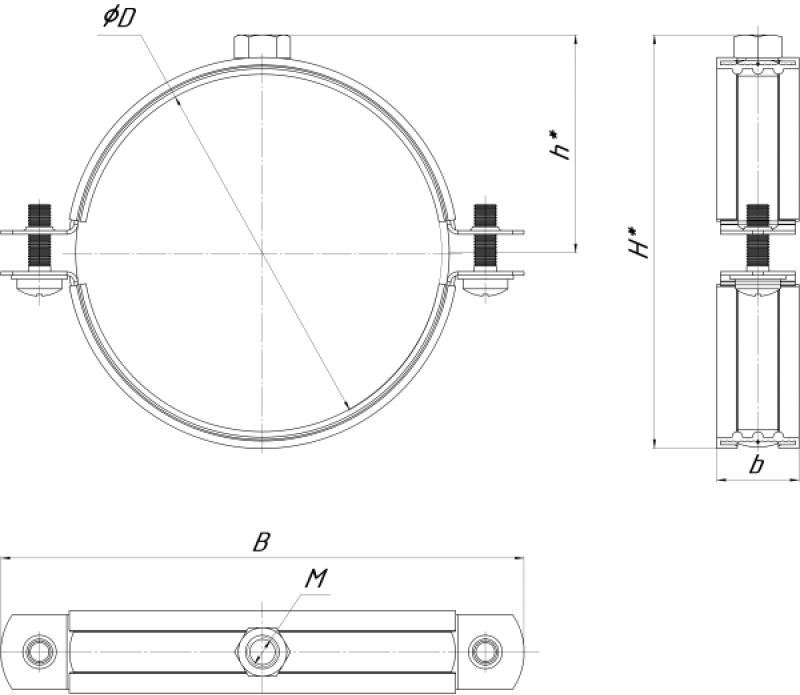 Хомут для труб с изоляцией Хомут для труб с изоляцией
