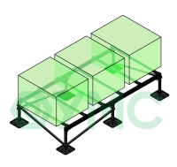 Опорная рама для оборудования на кровле (трех агрегатов) массой до 330 кг