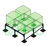 Опорная рама для оборудования на кровле (четырех агрегатов) массой до 440 кг